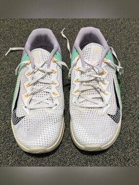 Nike Metcon 6 White Infinite Lilac Green Lace Up Low Top Mesh Mens 11 AT3160-135